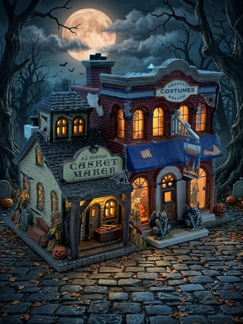 Vintage Lemax Spooky Town Dragons Breath Halloween Village